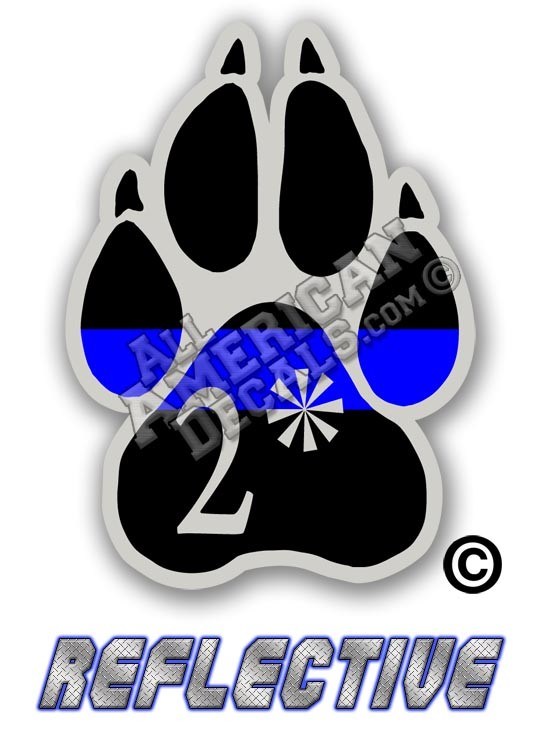 Thin Blue Line 2 Ass To Risk K 9 Paw Straight Line Reflective Decal