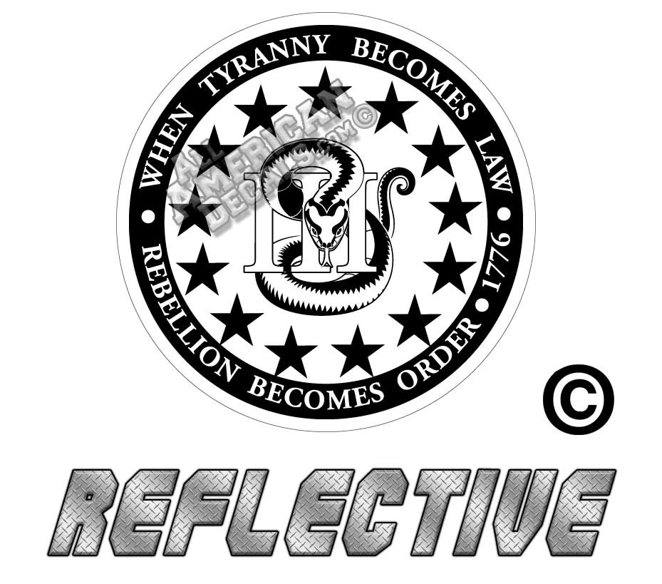 3 Percenter Snake Round Reflective Decal 