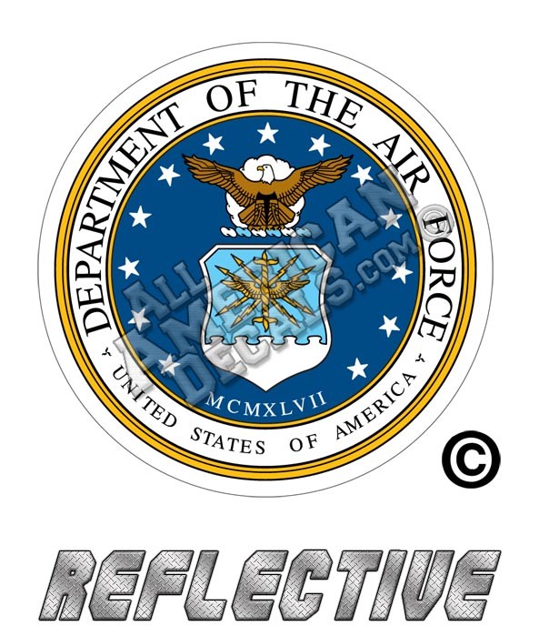 US Air Force Seal Round Reflective Decal