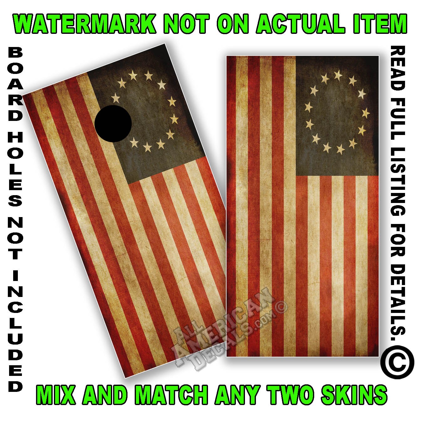 We the People This listing is for a Set one wrap for each board Rapid Air Release Vinyl Wraps designed for Cornhole boards