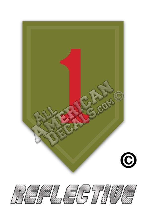 Big Red One 1st Infantry Division Shield Reflective Decal