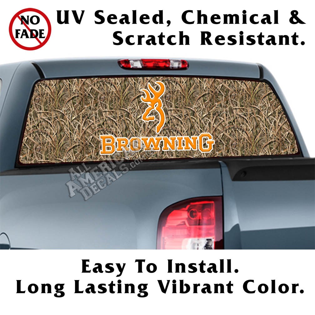 Browning Buck Blades Camo Back Window Graphic