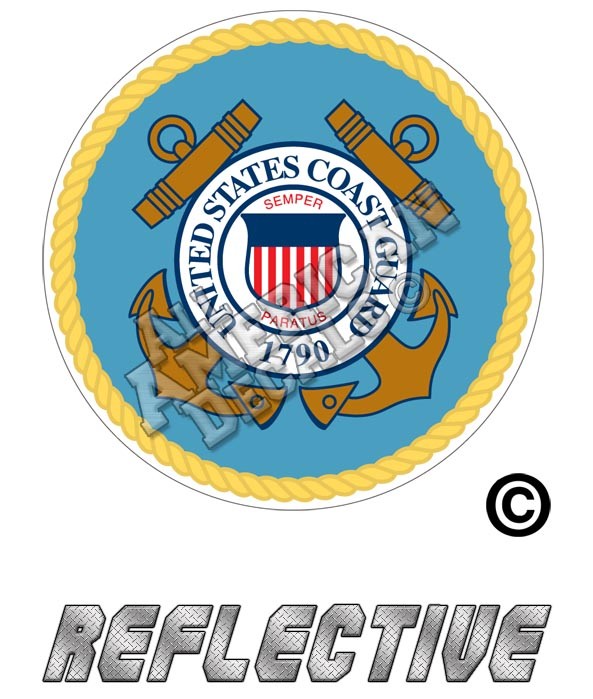 US Coast Guard Seal Round Reflective Decal