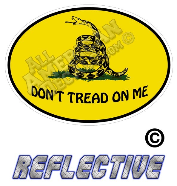 Don't Tread On Me Oval Reflective Decal