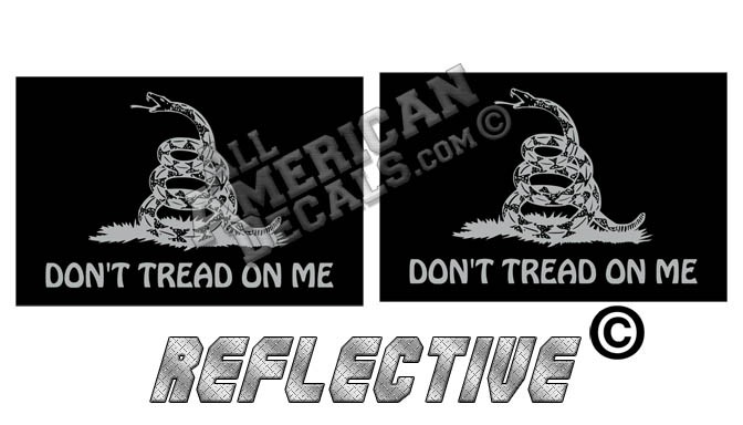 Subdued Tactical Don't Tread On Me Flag Black Face Set Reflective Decal