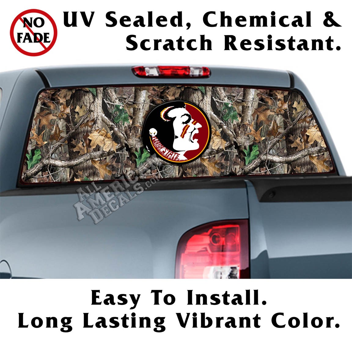 Florida State Seminoles Oak Tree Camo Back Window Graphic