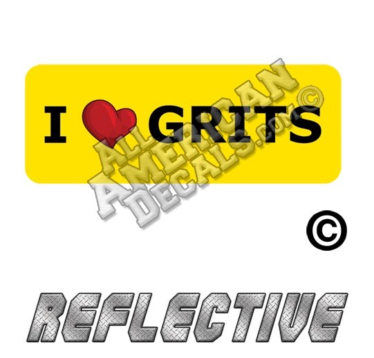 I Heart GRITS Patch Decal Reflective