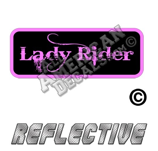 Lady Rider Patch Decal Reflective Pink