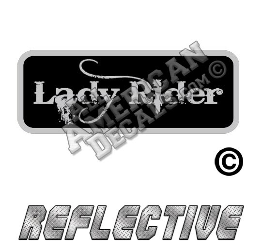 Lady Rider Patch Decal Reflective Silver