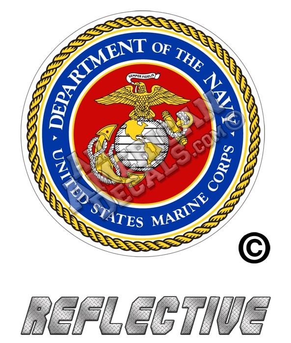 US Marine Seal Round Reflective Decal