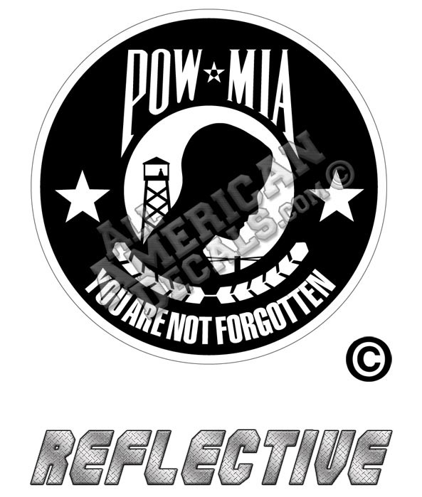 POW-MIA Round Reflective Decal