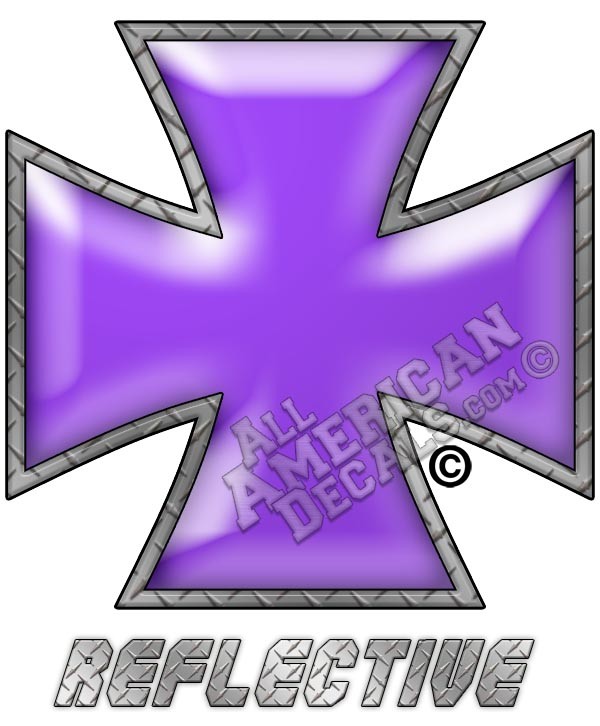 Purple Iron Cross Reflective Decal