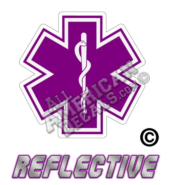 EMS/EMT Purple Star of Life Reflective Decal