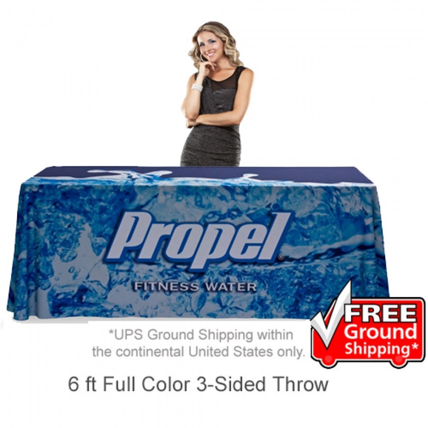 6ft Table Throw Full-Color 3-Sided (Open Back)