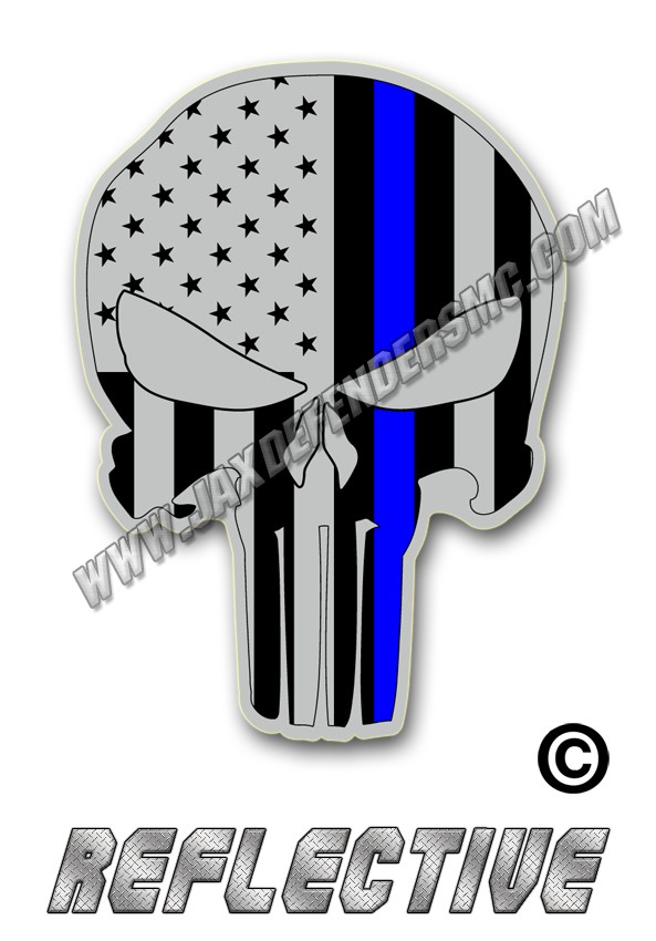 Punisher Tactical Thin Blue Line Punisher Option 2 Reflective Decal
