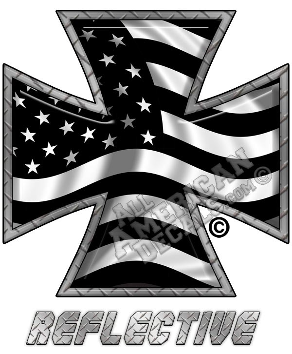 Subdued Tactical American Flag Iron Cross Forward Facing