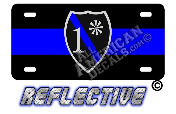 Thin Blue Line 1* Ass to Risk Badge Reflective Metal License Plate