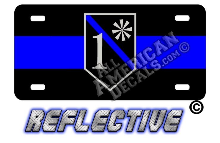 Thin Blue Line 1* Ass to Risk Shield Reflective Metal License Plate