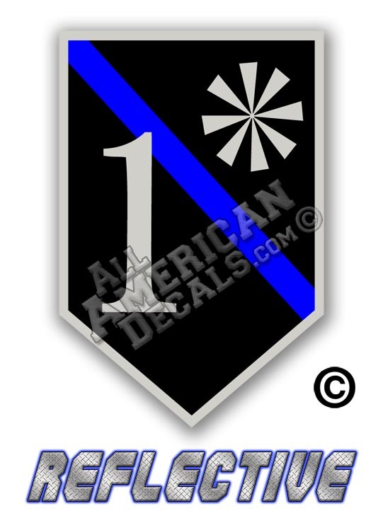 Thin Blue Line 1* Ass to Risk Shield Reflective Decal