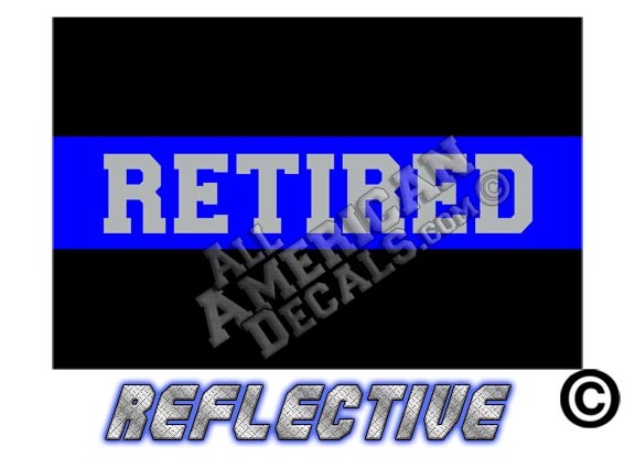 Thin Blue Line Retired Reflective Decal