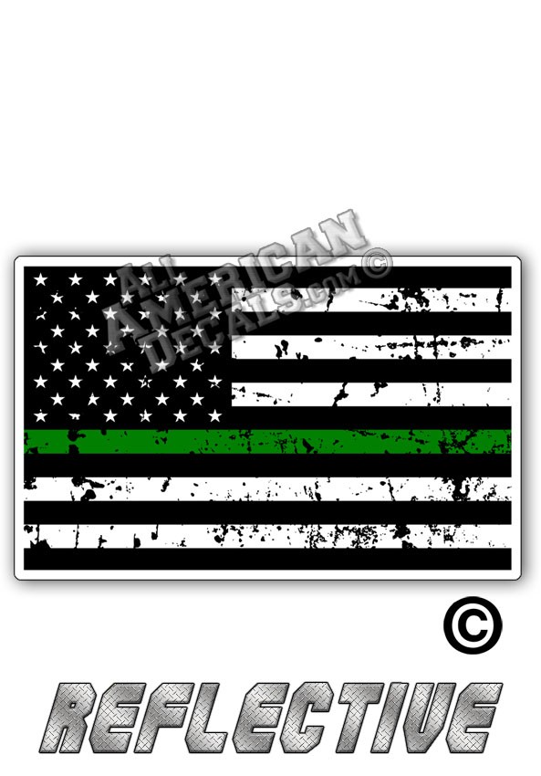 Distressed Thin Green Line Tactical Flag Forward Face