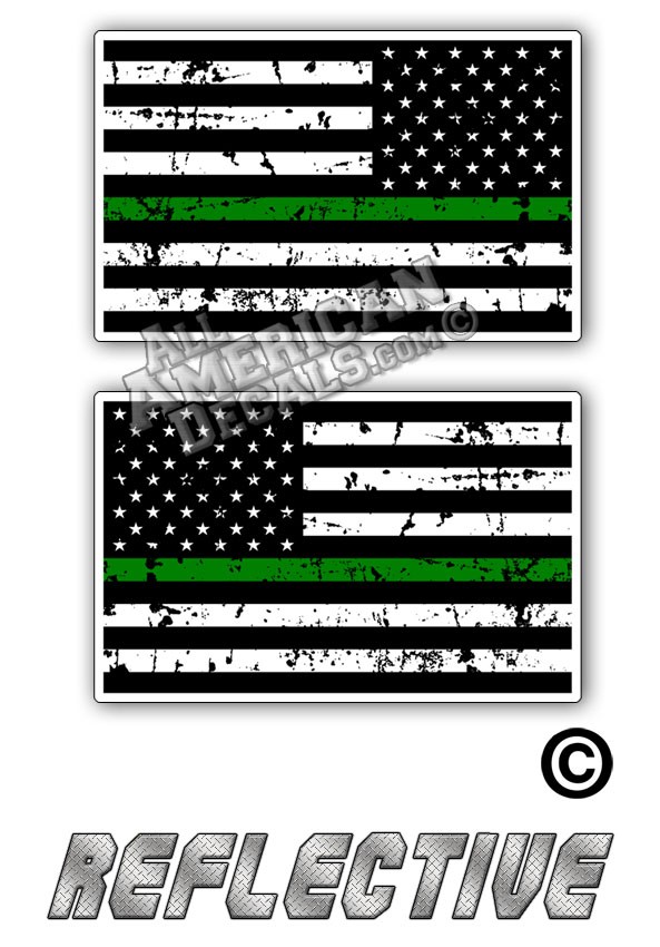 TGL Thin Green Line Distrees Tactical Flag Set