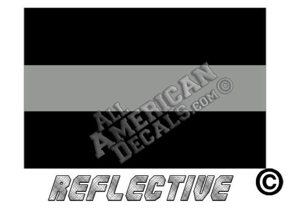 Thin Grey Line Reflective Decal