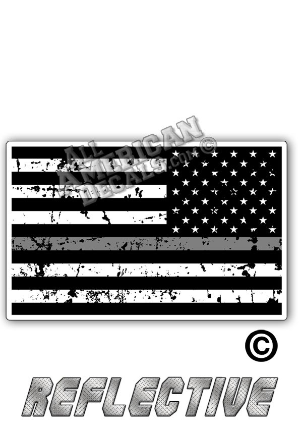 Distressed Thin Grey Line Tactical Flag Reverse Face