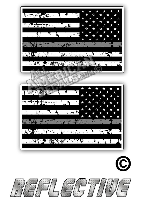 TGL Thin Grey Line Distrees Tactical Flag Set