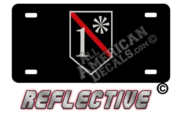 Thin Red Line 1* Ass to Risk Shield Reflective Metal License Plate No Line