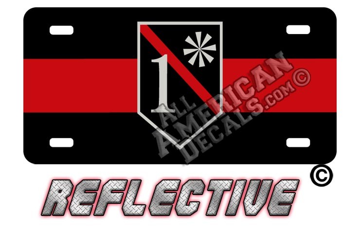 Thin Red Line 1* Ass to Risk Shield Reflective Metal License Plate