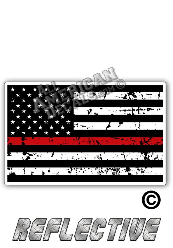 Distressed Thin Red Line Tactical Flag Forward Face