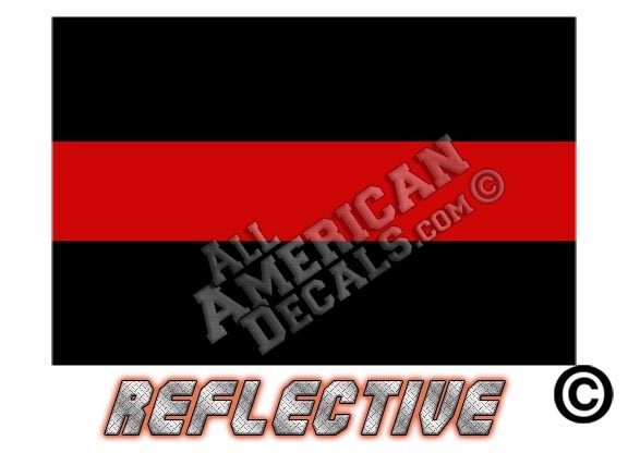 Thin Red Line Reflective Decal