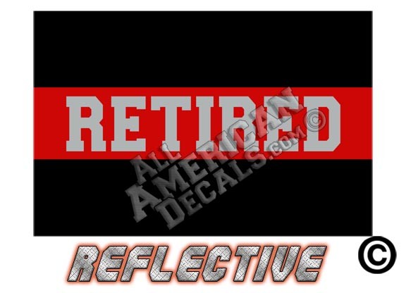 Thin Red Line Retired Reflective Decal