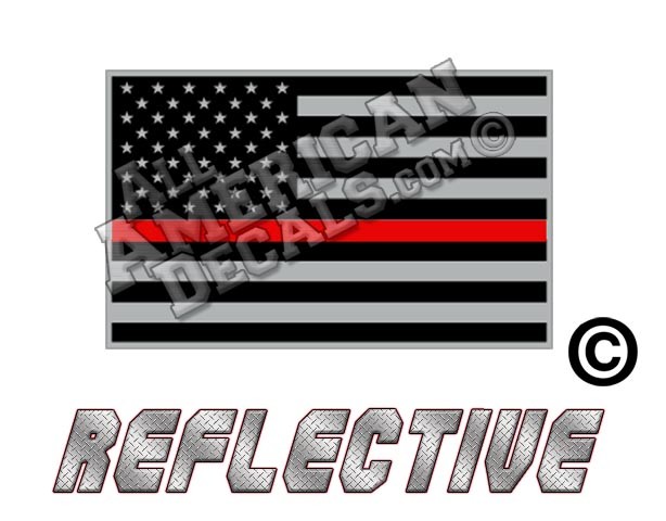Thin Red Line Subdued Tactical American Flag Forward Facing Reflective Decal 