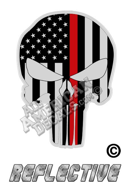 Thin Red Line Tactical Punisher Reflective Decal