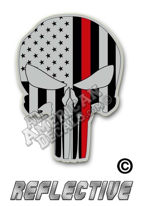 Thin Red Line Tactical Punisher Option 2 Reflective Decal