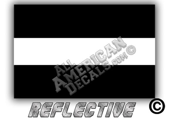 EMS/EMT Thin White Line Reflective Decal