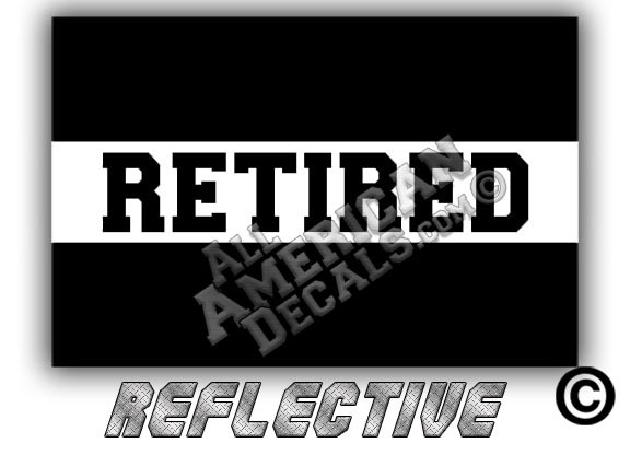 EMS/EMT Thin White Line Retired Reflective Decal