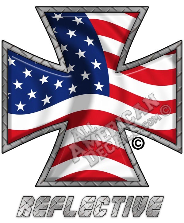 American Flag Iron Cross Forward Facing