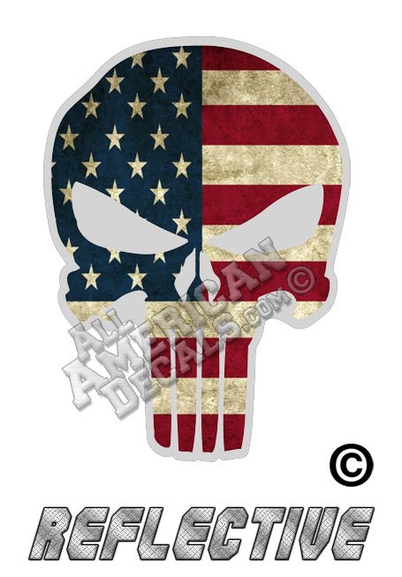 US Flag Punisher Reflective Decal