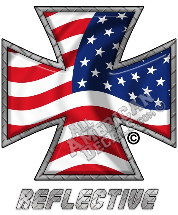 American Flag Iron Cross Reverse Facing