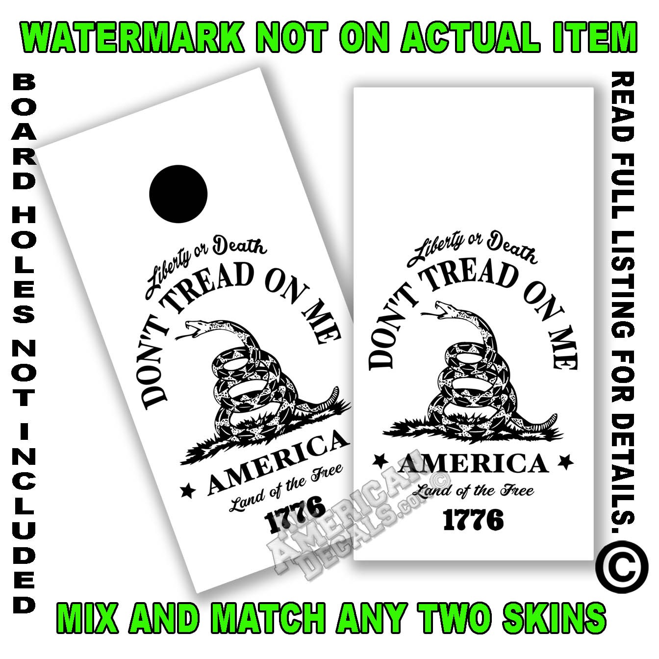 White Face Don't Tread On Me Flag Board Wrap