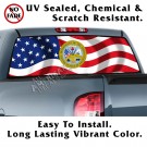 US ARMY Seal With Wavy American Flag Back Window Graphic