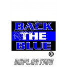 Thin Blue Line BACK THE BLUE Rectangle Reflective Decal