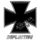 Black Iron Cross Reflective Decal