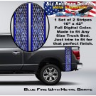 Blue Fire With Metal Grate Truck Bed Band Stripe Decal Kit