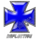 Blue Iron Cross Reflective Decal