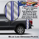 Blue Line Diamond Plate Truck Bed Band Stripe Decal Kit