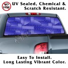 Blue Riveted Metal Back Window Graphic